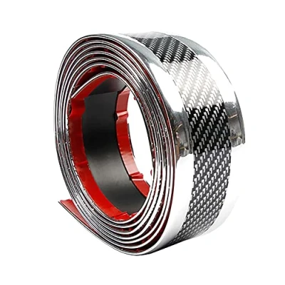 Immagine di ETOPARS Protezione Paraurti Auto Fibra di Carbonio Argento 7cmx2.5m Protezioni per davanzali Porta Gomma Soglia Trim Autoadesive Antigraffio