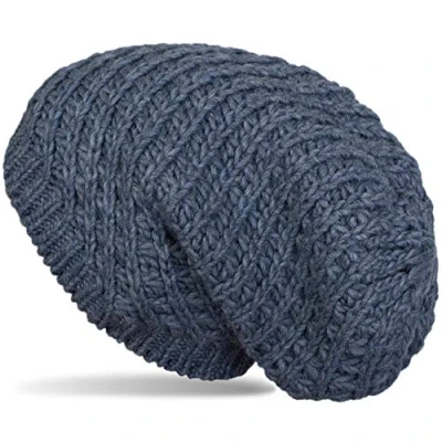 Immagine di styleBREAKER Cuffia Beanie in Maglia Unisex a Grossa, Lunga, Invernale 04024158, Colore:Blu