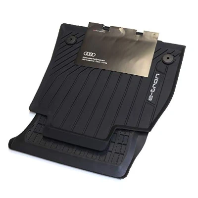 Immagine di Audi 4KL061501041 Tappetini Anteriori in Gomma per Tutte Le Condizioni atmosferiche, con Scritta e Tron, Colore: Nero