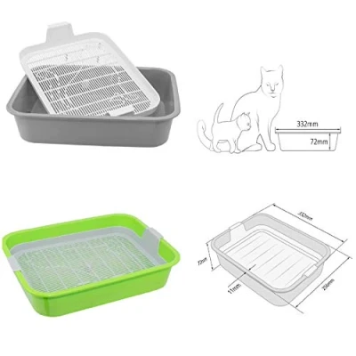 Immagine di 4Big.fun Set di 2 lettiere per gatti perfetto gattini, e WC con filtro la pulizia utilizzabile anche senza lettiera