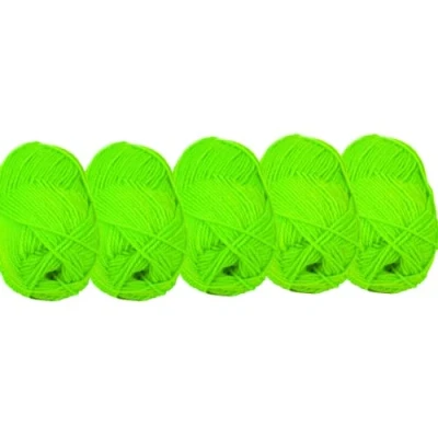Immagine di UV FLOOR Set di 5 gomitoli filato giallo fluo, speciale luce nera, accessorio fluorescente, perizoma art