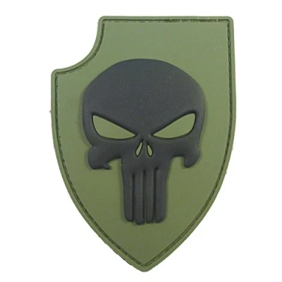 Immagine di Olive Drab Green PVC 3D Rubber Punisher Skull USA Sealteam DEVGRU Glow Dark Hook Patch