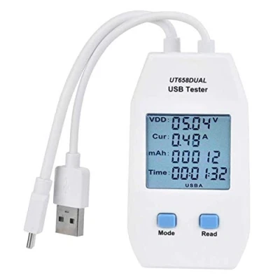 Immagine di Tester USB, T LCD USB Rivelatore Voltmetro Amperometro Digitale Capacità di Potere Misuratore (UT658 Dual)