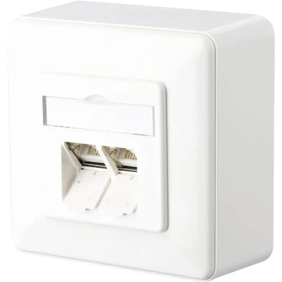 Immagine di Metz Connect Presa di rete Da parete CAT 6 2 Porte Bianco puro