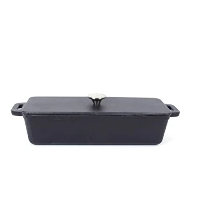 Immagine di ECHTWERK EW GE 1501 Teglia per pane in ghisa, con coperchio, a forma di scatola, rivestimento smaltato, forni, barbecue, induzione, 1,5 l, Ø 28,2 x 12, cm