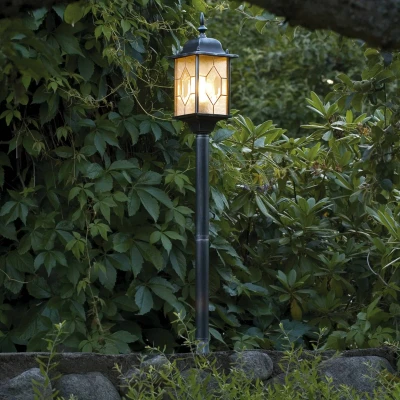 Immagine di Konstsmide 7245 759 Milano Lampada da terra per esterni a risparmio energetico E27 75 W Nero, Argento