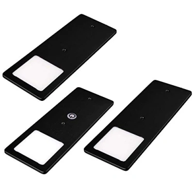 Immagine di kalb faretto LED da incasso nero 5 W molto piatto cucina con funzione touch dimmer incasso, a scelta: set 3 pezzi bianco caldo