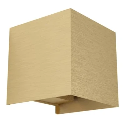Immagine di EGLO Valmontone Lampada da parete a LED per interni, forma di cubo, illuminazione indiretta in alto e basso, camera letto soggiorno, metallo color ottone, luce bianca calda, 10 x cm