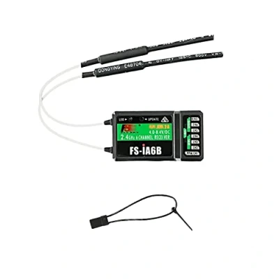 Immagine di HAWK&#039;S WORK FS iA6B Ricevitore, Ricevitore i Bus a 6 Canali PPM Compatibile con Trasmettitore Radio i4 GT5 i6 i6S i6X TH9X NV14 (Flysky iA6B)