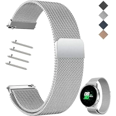 Immagine di Inossidabile Cinturino per Orologio 18mm Orologio, Smartwatch Compatible con Fossil/Huawei Watch/Garmin/Fossil/Asus Zenwatch/LG Watch Style/Withings/Ticwatch, Uomo e Donna
