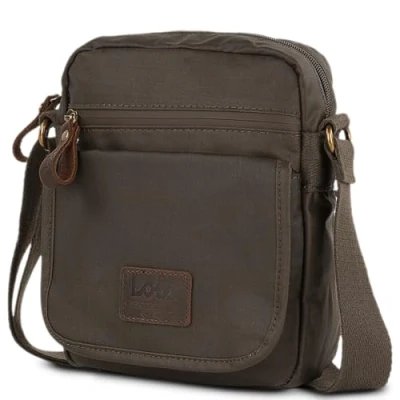 Immagine di Lois Borsa Uomo a Tracolla Uomo. Borsello Marsupio in Algodón Poliéster/Piel con Cinturino Regolabile 307821, Marrone
