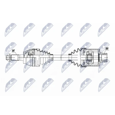 Immagine di NTY NPW MZ 052 Albero motore / Semiasse Assale anteriore Dx 540 MAZDA: 5