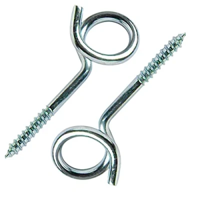 Immagine di Bulk Hardware BH01919 Ganci a Ricciolo Avvitabili in Acciaio Zincato Lucido per Amaca, Bianco, Set di 2