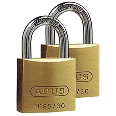 Immagine di ABUS Lucchetto in ottone 65/30, set da 2, con chiave uguale corpo massiccio arco acciaio temprato Security Level 4