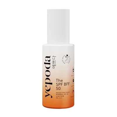 Immagine di Yepoda The SPF BFF Crema solare minerale ad ampio spettro con pigmenti colorati (SPF 50) aloe vera idratante e acido ialuronico (50 ml)