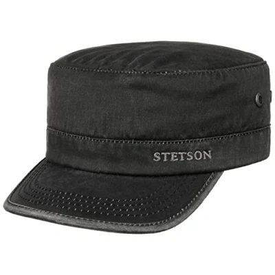 Immagine di Stetson Datto Berretto Militare Inverno Cappello Uomo Cotone Filtro UV 40+ Idrorepellente Foderato Autunno/Inverno Nero M (56 57 cm)