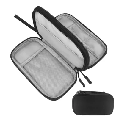 Immagine di MeoZynxadril Borsa per Cavi, Accessori Custodia, Doppio Organizzatore Organizer Cavi Viaggio, Cable Portatile, Caricabatterie, Power Bank, Adattatori, Nero