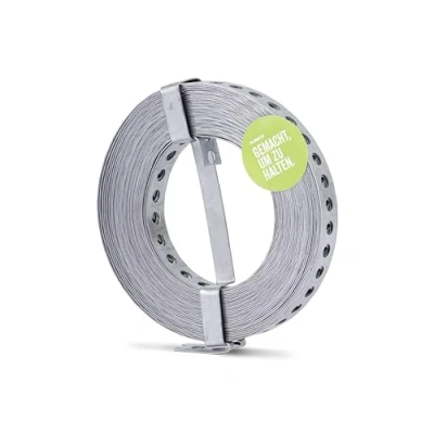 Immagine di Alberts 334208 Nastro forato, con o senza box di srotolamento, sendzimir zincato, larghezza 17 mm, lunghezza 10 m