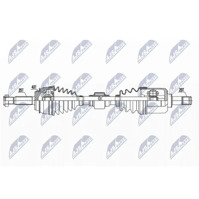 Immagine di NTY NPW MS 071 Albero motore / Semiasse Assale anteriore Sx 615