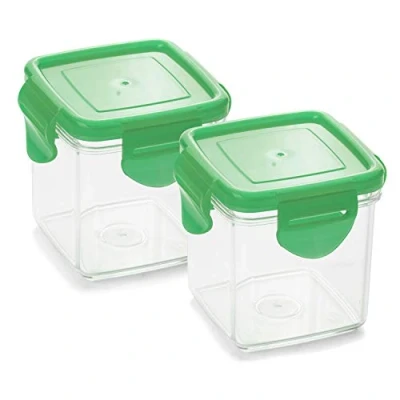 Immagine di Genius Nicer Dicer Quick Contenitore di raccolta con coperchio salvafreschezza in verde, 200 ml (4 parti), per tagliare, conservare e trasportare