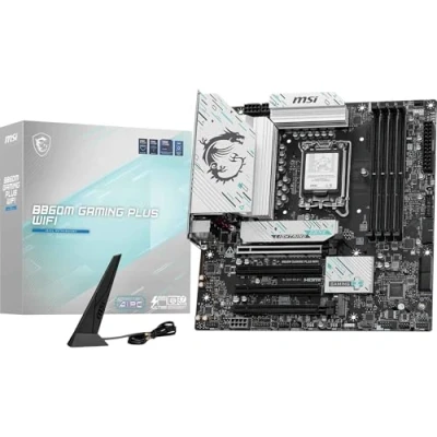 Immagine di MSI B860M GAMING PLUS WIFI Scheda Madre, mATX Supporta i processori Intel Core Ultra (Serie 2), LGA 1851 DDR5 Memory Boost 8800+ MT/s (OC), PCIe 5.0 x16, M.2 Gen5, Killer 5G LAN, Wi Fi 7