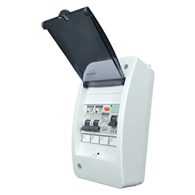 Immagine di RoadEu Interruttore di protezione per linea, distributore corrente. Scatola portafusibili Quadro Distribuzione 230V con Differenziale Interruttori &quot;C&quot; 16A e 10A