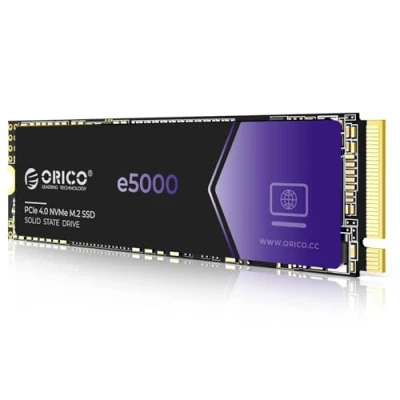 Immagine di ORICO SSD M2 NVMe 1TB, PCIe Gen4x4 M.2, fino a 5100 MB/s, Unità Stato Solido Interno 3D QLC NAND, Cache Dinamica SLC, Compatibile con PC Desktop e Laptop e5000