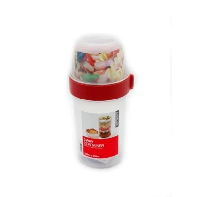Immagine di Lock &amp; Two Way Tazza per cereali in plastica, con coperchio a vite e due contenitori, 760 ml 310