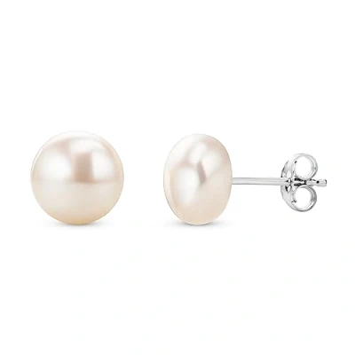 Immagine di Orovi Orecchini Donna Argento 925 Rodiato con Perle Coltivate d&#039;Acqua Dolce. Orecchino a Lobo Classico anallergico, Chiusura perno passante e farfalla.