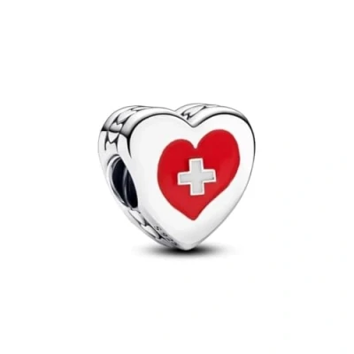 Immagine di PANDORA Moments 792015C00_E061 Ciondolo a forma di bandiera svizzera, in Argento sterling, misura unica, Nessuna pietra preziosa