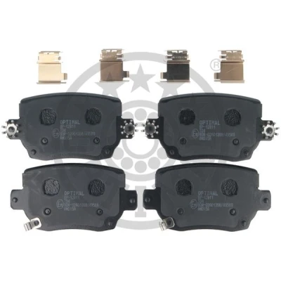 Immagine di OPTIMAL BP 12811 Kit pastiglie freno Assale posteriore con segnalatore acustico usura TESLA: Model 3