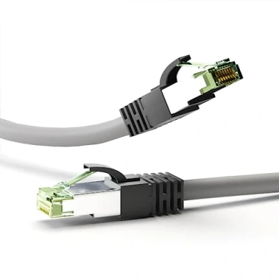 Immagine di Goobay 55144 Cavo patch CAT 8.1 S/FTP (PiMF) grigio LSZH privo di alogeni rame AWG 24
