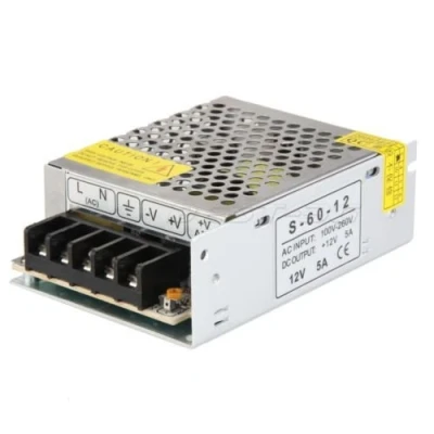 Immagine di ALIMENTATORE SWITCHING STABILIZZATO 220 12V 5A 60W. Per elettronica, strip led
