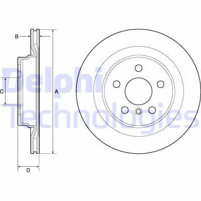 Immagine di DELPHI BG4778C Disco freno 300 20 5 ventilato rivestito non trattato senza cuscinetto ruota, anello sensore ABS BMW: X1, 2 Active Tourer