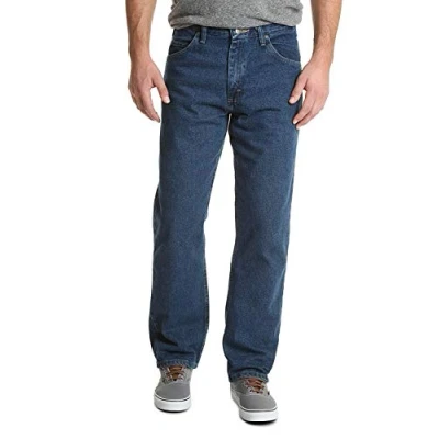 Immagine di Wrangler Authentics Classici Jeans in Cotone con 5 Tasche e vestibilità Comoda, Stonewash Scuro, 44W x 29L Uomo