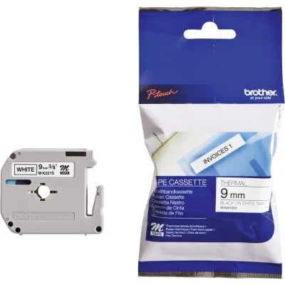 Immagine di Brother m K221S Cassetta nastro Colore Nastro: Bianco carattere: Nero 9 mm 4