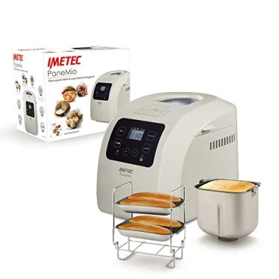 Immagine di Imetec Panemio macchina del pane, Impasta lievita e cuoce, 12 programmi, cestello pagnotta, Accessorio panini, 3 livelli di doratura, Avvio programmabile, 550 W, Ricettario
