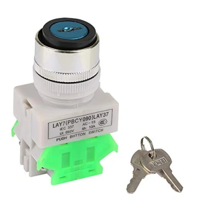 Immagine di Interruttore Rotante a Chiave di Sicurezza 3 Posizioni LAY37 20Y / 31 220V 5A Selettore Rotazione 22mm con 2 Chiavi