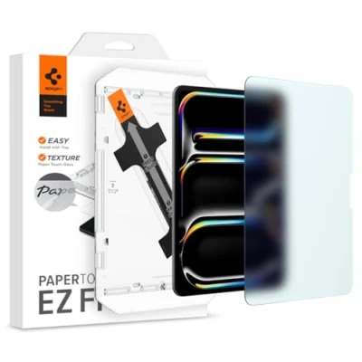Immagine di Spigen PaperTouch EZ Fit Vetro Temperato compatibile con iPad Pro 11 pollici M4 (2024), 5 generazione, Sensazione di Carta, Alta Reattività, Durezza 9H Pellicola prottetiva