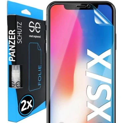Immagine di smart engineered 3D Pellicola Protettiva per schermo Apple iPhone X/iPhone XS [2 pezzi Transparente, Case friendly, qualità dell&#039;immagine full HD,Pellicola TPU