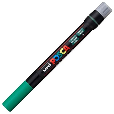 Immagine di Uni Ball Posca PCF 350 Pennarello con punta a pennello, 8 mm, colore: Verde
