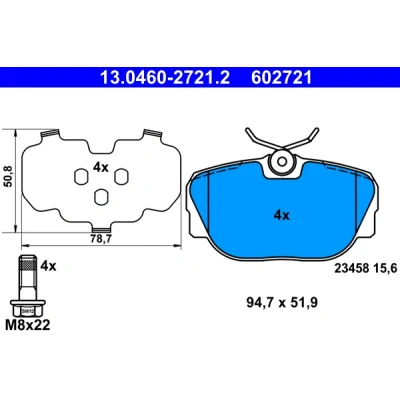 Immagine di ATE 13.0460 2721.2 Kit pastiglie freno LAND ROVER: Discovery 2, Range Rover 1