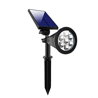 Immagine di Faretto a led con pannello solare da esterno per giardino orientabile 3w 200 lumen luce picchetto lampada proiettore spot (3W calda solare)