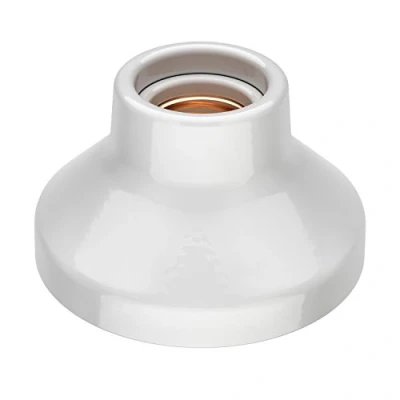 Immagine di ledscom.de Plafoniera/presa di corrente ELEKTRA, porcellana, bianco lucido, 1x E27 max. 300W, luce decorativa, lampada applique, corridoio, da parete, soffitto, presa