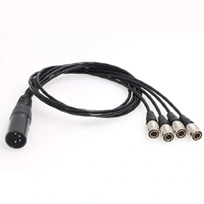 Immagine di SZRMCC XLR 4 Pin maschio a Split Hirose cavo di alimentazione per Zaxcom Sound Devices 688 664 Zoom F8