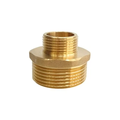 Immagine di Nipplo riduttore 1 1/4&quot; x 1&quot; AG/AG Raccordo doppio in ottone ridotto filettatura esterna adatto per acqua potabile