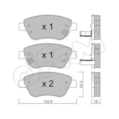 Immagine di CIFAM 822 321 4 Kit pastiglie freno con segnalatore acustico usura OPEL: Adam