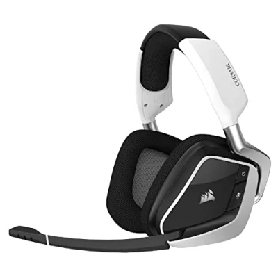 Immagine di CORSAIR VOID RGB ELITE Cuffie da Gioco Senza Fili Suono Surround 7.1 Microfono Omnidirezionale Padiglioni Auricolari a Rete in Microfibra Compatibile con iCUE PC, Mac, PS5, PS4 Bianco