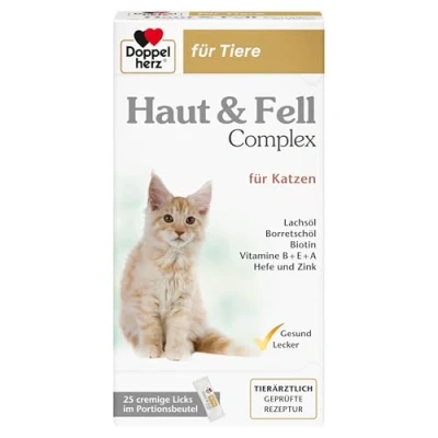 Immagine di Doppelherz Complesso pelle e pelliccia per gatti Con importanti acidi grassi omega 3 6 25 lick