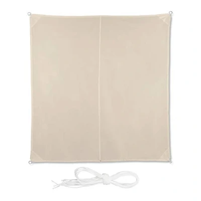 Immagine di relaxdays Tenda a Vela Quadrata, Impermeabile, Anti UV, Corde di Supporto, da Terrazza e Giardino, LxP: 3x3 m, Beige, x 3 m